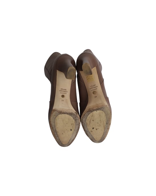 Stuart Weitzman Rosalind 90 Plateau-Ankle Boots aus braunem Leder - Image 5