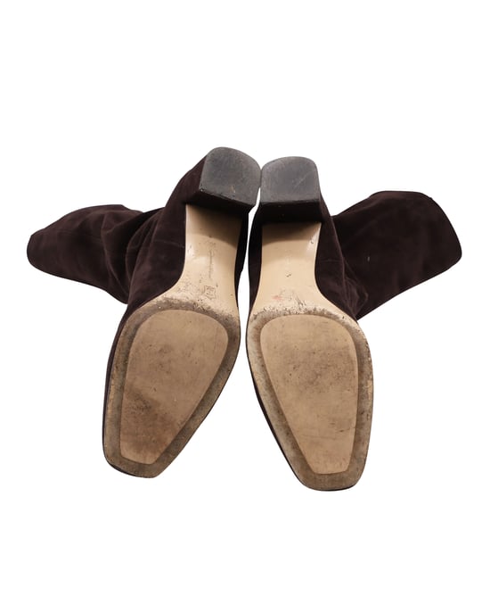 Gianvito Rossi Knöchelhohe Stiefel 45 aus braunem Wildleder - Image 5