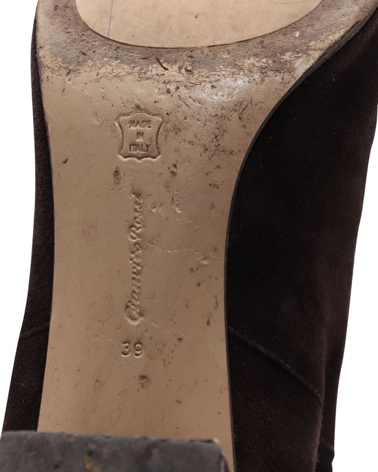 Gianvito Rossi Knöchelhohe Stiefel 45 aus braunem Wildleder - Image 6