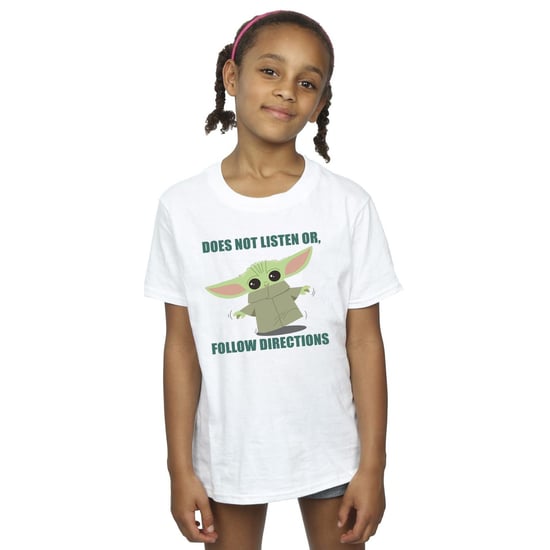 Star Wars - "The Mandalorian Does Not Listen" T-Shirt für Mädchen (Weiß) - Image 1