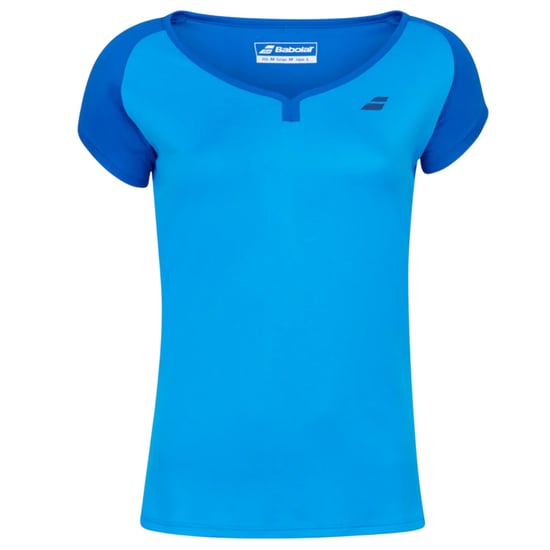 Babolat - "Play" T-Shirt für Mädchen, U-Boot-Ausschnitt , Kurze Ärmel (Blaue Aster) - Image 1