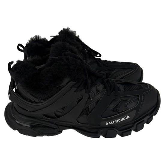 Balenciaga Track Sneaker mit Kunstfellfutter aus schwarzem Polyurethan - Image 3