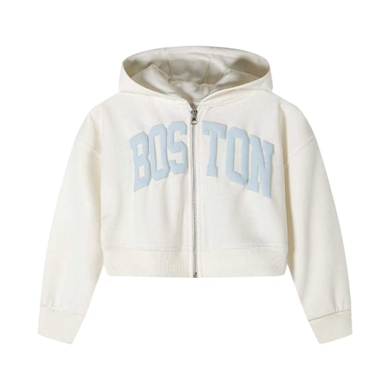 Minoti - Hoodie und Jogginghosen-Set für Mädchen, kurz geschnitten, Weites Bein (Weiß) - Image 3
