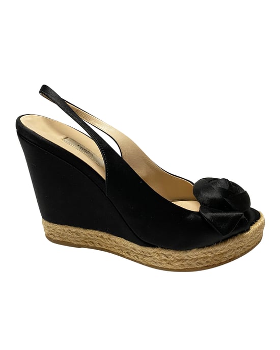 Prada Espadrillesandalen aus schwarzer Seide - Image 1