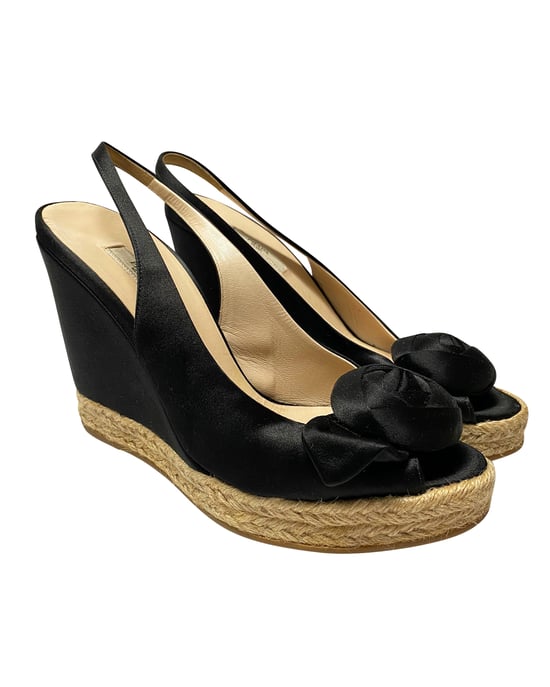 Prada Espadrillesandalen aus schwarzer Seide - Image 3
