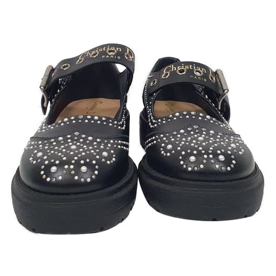 Dior D-Society Baby Verzierter Mary Jane Ballerinas aus schwarzem Leder - Image 2