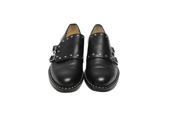 Jimmy Choo Geschlossene Monk-Strap-Schuhe aus schwarzem Leder mit Nieten - Image 2