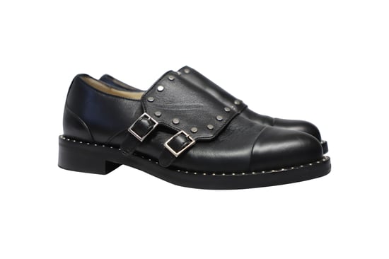Jimmy Choo Geschlossene Monk-Strap-Schuhe aus schwarzem Leder mit Nieten - Image 3