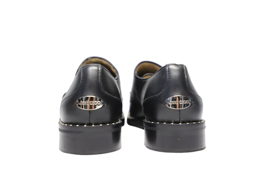 Jimmy Choo Geschlossene Monk-Strap-Schuhe aus schwarzem Leder mit Nieten - Image 4