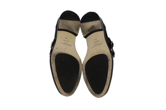 Jimmy Choo Geschlossene Monk-Strap-Schuhe aus schwarzem Leder mit Nieten - Image 5