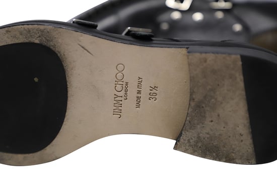 Jimmy Choo Geschlossene Monk-Strap-Schuhe aus schwarzem Leder mit Nieten - Image 6