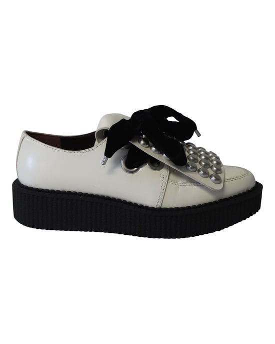 Marc By Marc Jacobs Nieten-Creeperschuhe aus ivory Leder - Image 1
