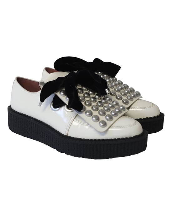 Marc By Marc Jacobs Nieten-Creeperschuhe aus ivory Leder - Image 3