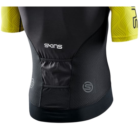 Skins - "Elite" Oberteil für Herren, Stehkragen, Radfahren (Gelb/Schwarz) - Image 4