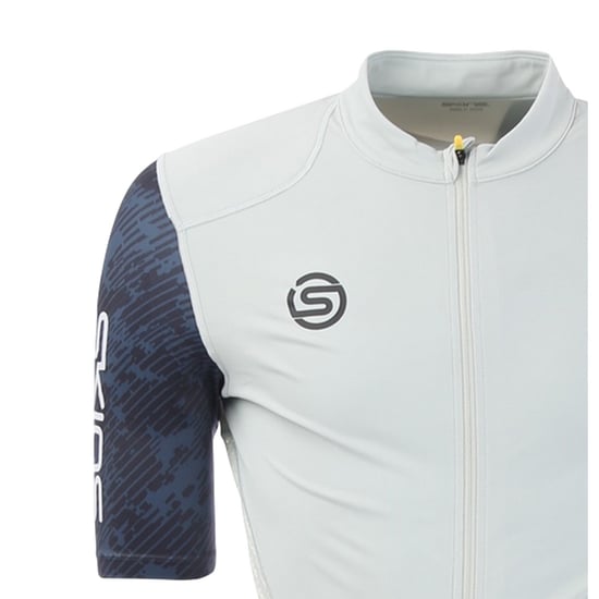 Skins - "Elite" Oberteil für Herren, Stehkragen, Radfahren (Blau/Weiß) - Image 3