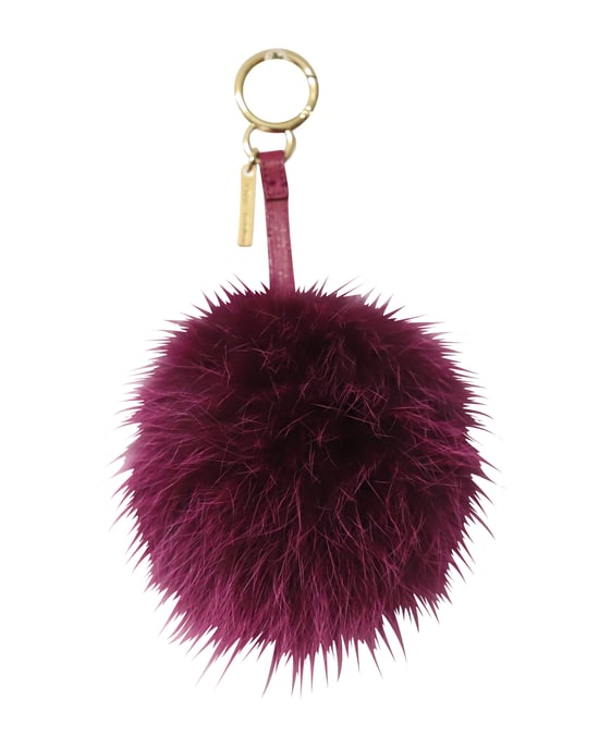 Fendi Pom Pom Taschenanhänger aus lila Fell - Image 1