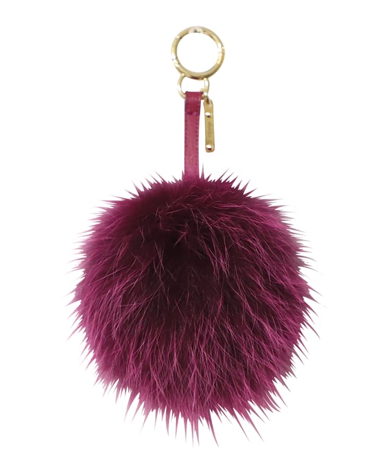 Fendi Pom Pom Taschenanhänger aus lila Fell - Image 3