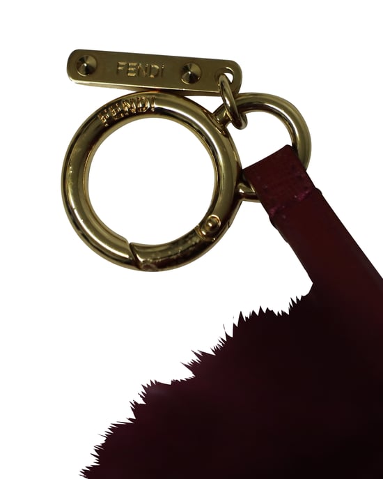 Fendi Pom Pom Taschenanhänger aus lila Fell - Image 4