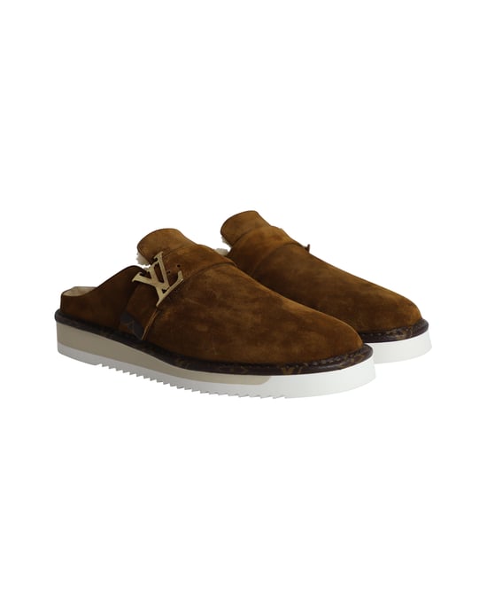 Louis Vuitton Cosy Slip-On Mules aus braunem Wildleder-Rindsleder - Image 3