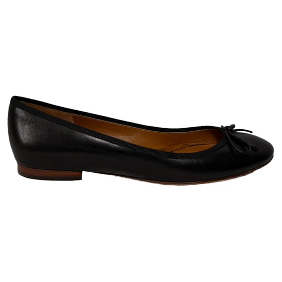Celine Ballettflats mit Schleifendetail aus schwarzem Leder - Image 1
