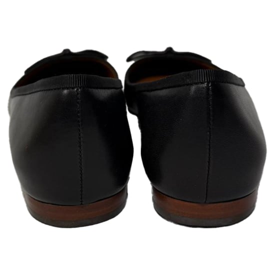 Celine Ballettflats mit Schleifendetail aus schwarzem Leder - Image 4