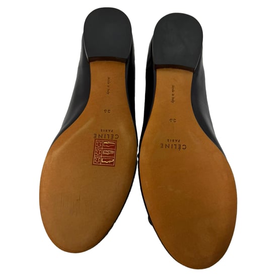 Celine Ballettflats mit Schleifendetail aus schwarzem Leder - Image 6