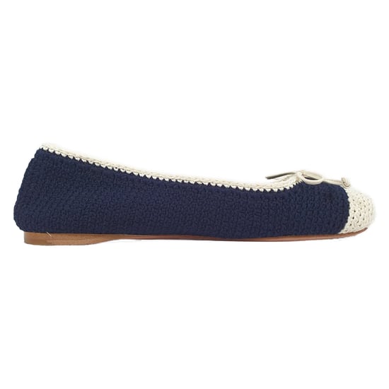 Miu Miu Baumwoll-Ballerinas mit Häkelspitze in Marineblau - Image 1