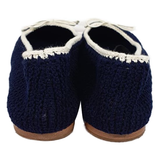 Miu Miu Baumwoll-Ballerinas mit Häkelspitze in Marineblau - Image 4