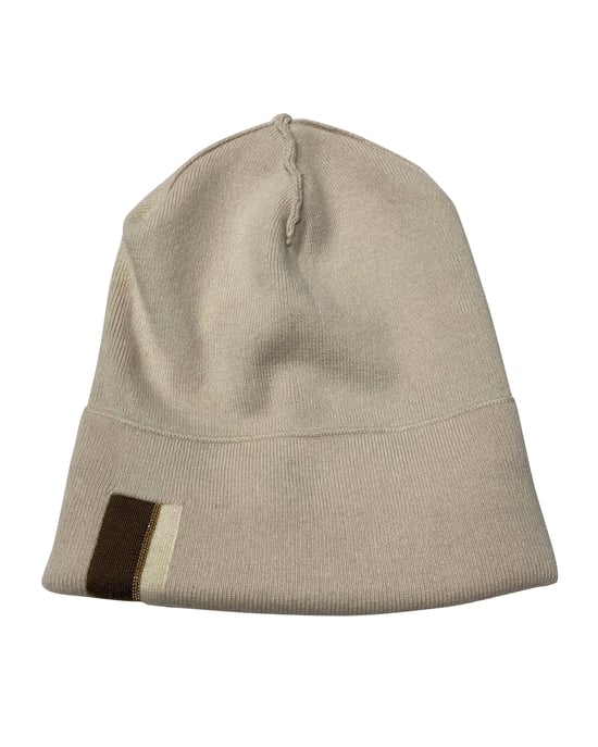 Brunello Cucinelli Strickmütze mit Monili aus beigem Kaschmir - Image 3