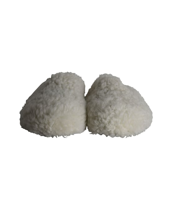 Marni Sabot Round-Toe Shearling Mules in White Wool - Image 2