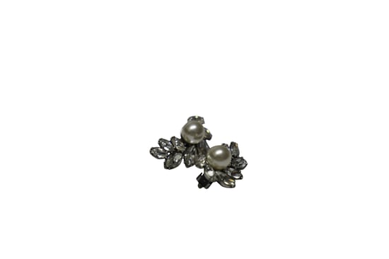 Tory Burch Clustered Crystal mit Perle Clip-On Ohrringe aus Silbermetall - Image 3