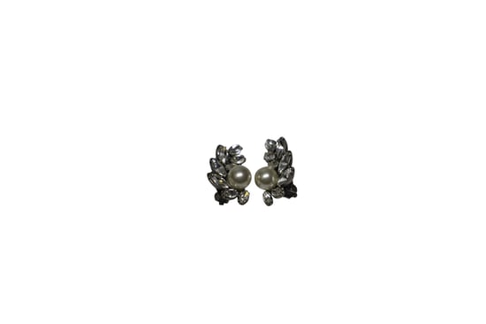Tory Burch Clustered Crystal mit Perle Clip-On Ohrringe aus Silbermetall - Image 5