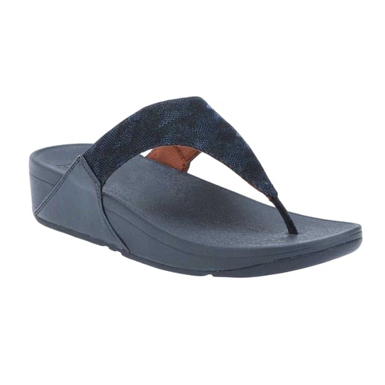Fit Flop - "Lulu Glitz" Sandalen für Damen, Zehentrenner, Keilabsatz (Marine) - Image 4
