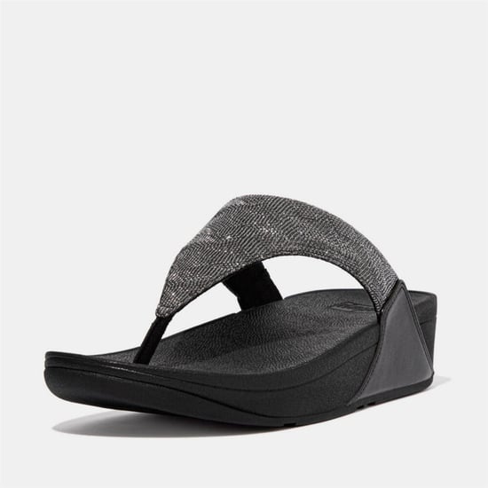 Fit Flop - "Lulu Glitz" Sandalen für Damen, Zehentrenner, Keilabsatz (Schwarz) - Image 2
