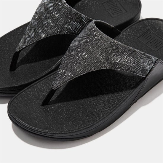 Fit Flop - "Lulu Glitz" Sandalen für Damen, Zehentrenner, Keilabsatz (Schwarz) - Image 5