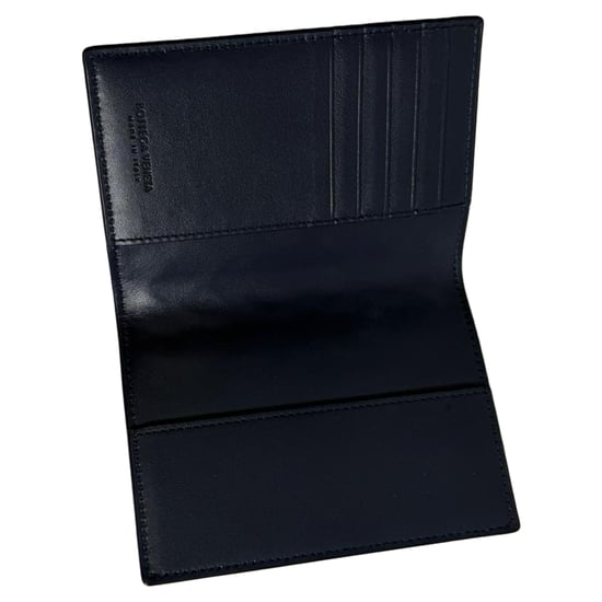 Bottega Veneta Intrecciato Kleine Bifold-Geldbörse aus Marineblauem Denim und Leder - Image 4