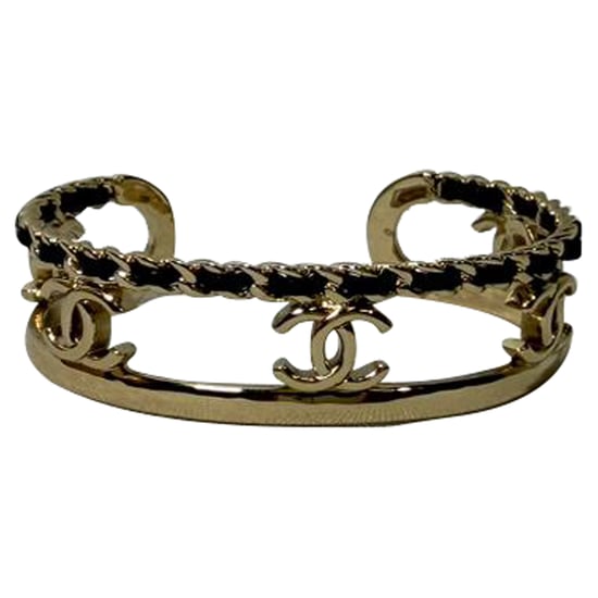 Chanel CC Kettenakzent Armreif aus goldfarbenem Metall - Image 1