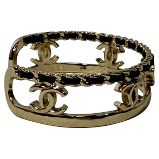 Chanel CC Kettenakzent Armreif aus goldfarbenem Metall - Image 2