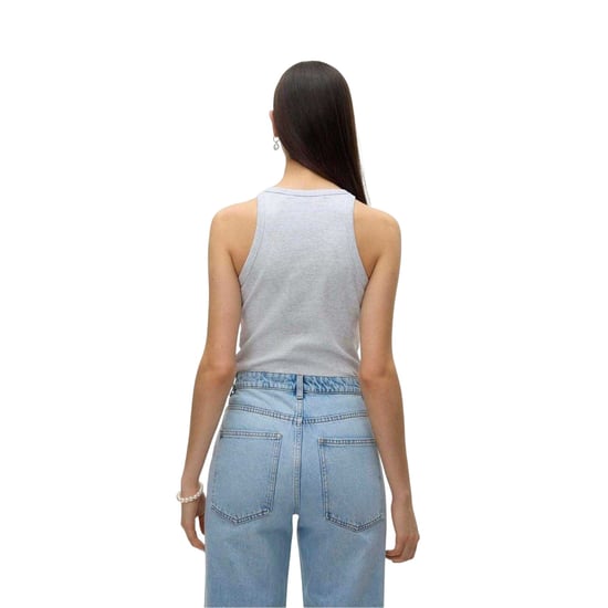 Vero Moda - Ärmelloses Oberteil für Damen, Rundhalsausschnitt, gerippt, Regulär (Hellgrau meliert) - Image 2