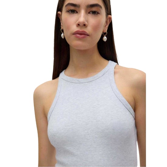 Vero Moda - Ärmelloses Oberteil für Damen, Rundhalsausschnitt, gerippt, Regulär (Hellgrau meliert) - Image 3