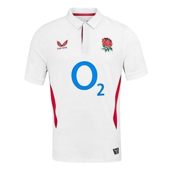 Castore - "2025" Rugby-Shirt für Herren/Damen Unisex, Klassisch (Weiß/Rot) - Image 1