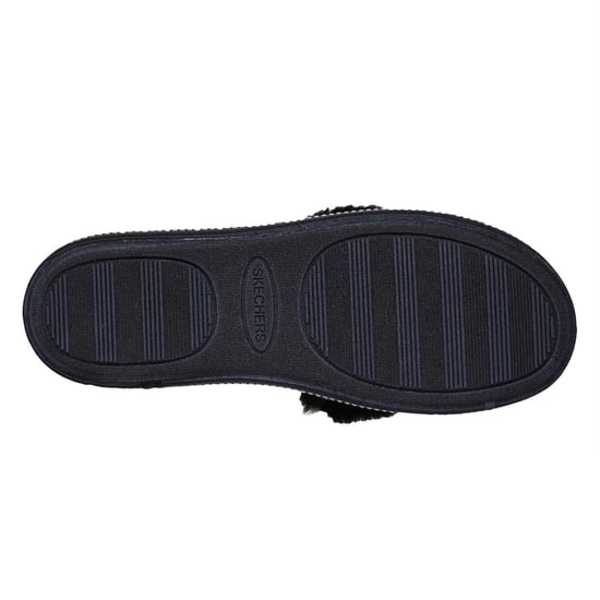 Skechers - Schleife Mokassin-Hausschuhe für Damen, Mit Kunstpelz-Besatz (Schwarz) - Image 5