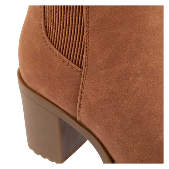 Only - Stiefeletten für Damen, Wildlederimitat, Blockabsatz (Cognacfarbe) - Image 3