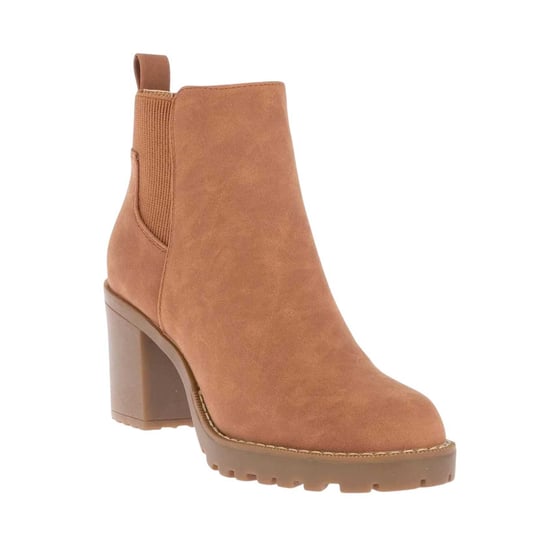 Only - Stiefeletten für Damen, Wildlederimitat, Blockabsatz (Cognacfarbe) - Image 4