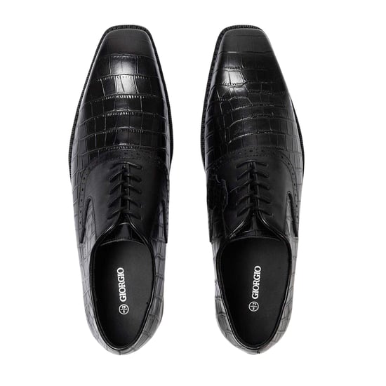 Giorgio - Krokodil Oxford-Schuhe für Herren, Vollnarbenleder (Schwarz) - Image 4