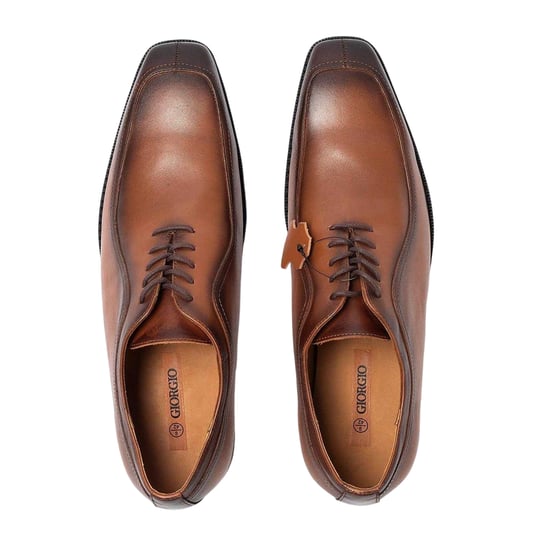 Giorgio - Formelle Schuhe für Herren, Vollnarbenleder, Niedriger Absatz (Braun) - Image 4