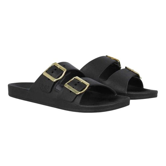 Biba - Badesandale für Damen, Zweifach-Schnalle, Flach (Schwarz) - Image 5