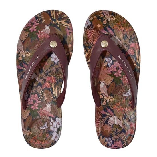 FitFlop - "Jim Thompson" Flipflops für Damen, Leder, Plattform-Absatz (Braun) - Image 3