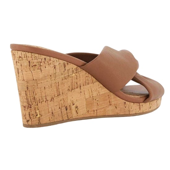 Dune London - Drehknoten Mules für Damen, Leder, Keilabsatz (Hellbraun) - Image 2
