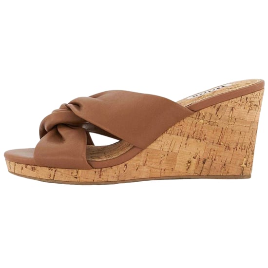 Dune London - Drehknoten Mules für Damen, Leder, Keilabsatz (Hellbraun) - Image 3